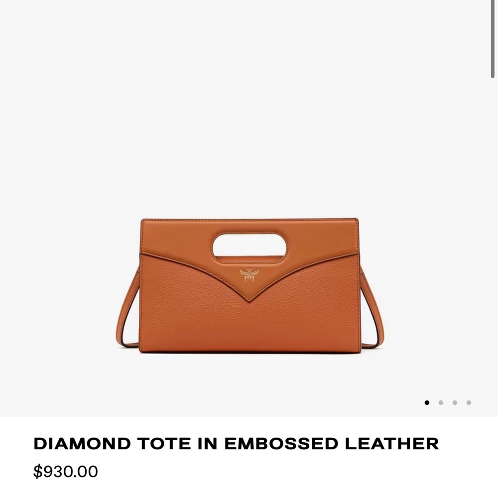 MCM Diamond Tote in Embossed Leather - Brown